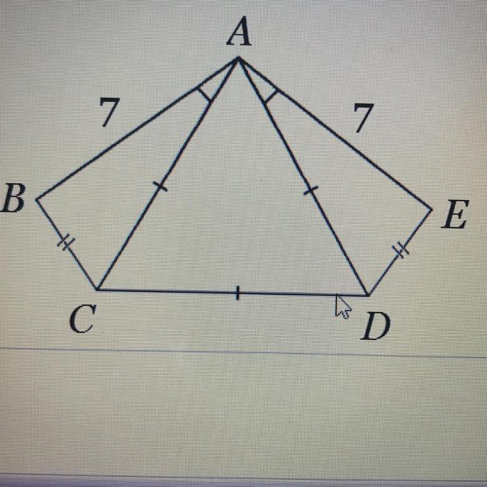 State whether abc and aed are congruent