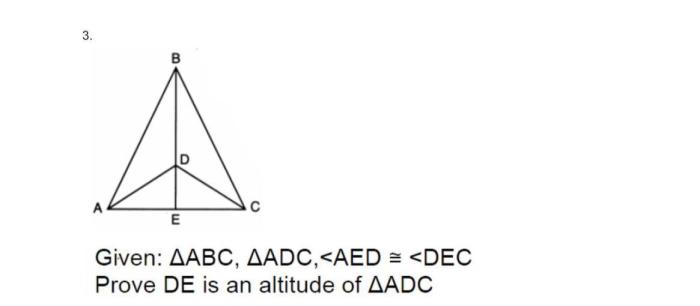 State whether abc and aed are congruent