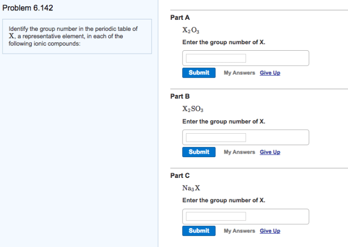 Enter the group number corresponding to x in x2o3