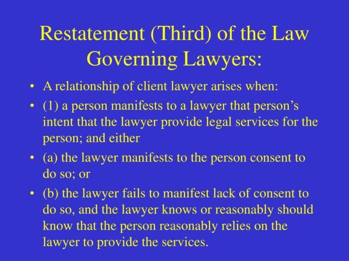 Restatement third of the law governing lawyers